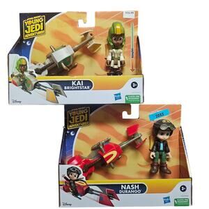 Hasbro Star Wars 2 pc Bundle  Speeder Bike Toys Nash  Kai Brightstar NWT